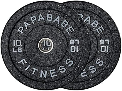 Weight Plates, 2-Inch Weights Plates Set, Floor Protective Rubber Weight Plates, 20/45/160/230/300/370Lb High Bounce Bumper Plates for Barbell Strength Training & Weightlifting (Single/Pair/Full Set)